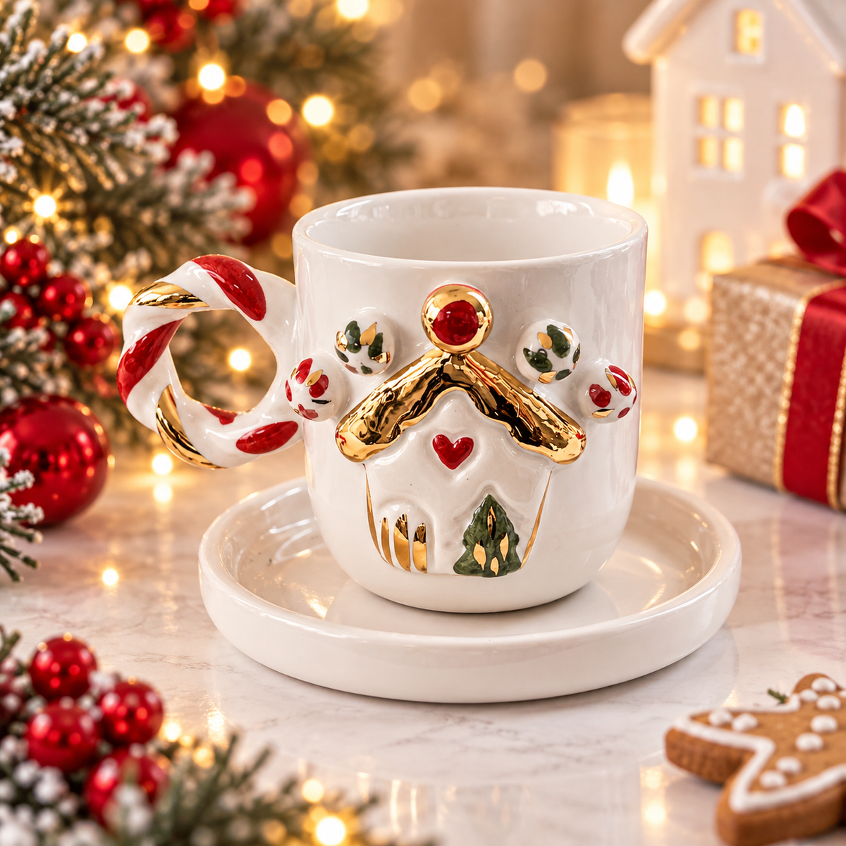 Weihnachtshaus Tasse