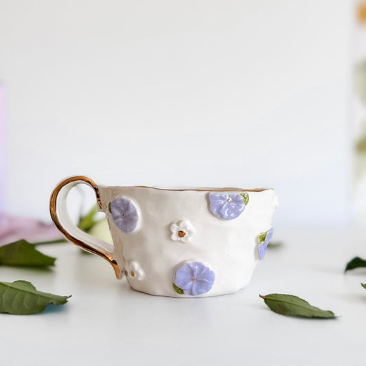 Violet Dream Floral Mug (Handshaped)