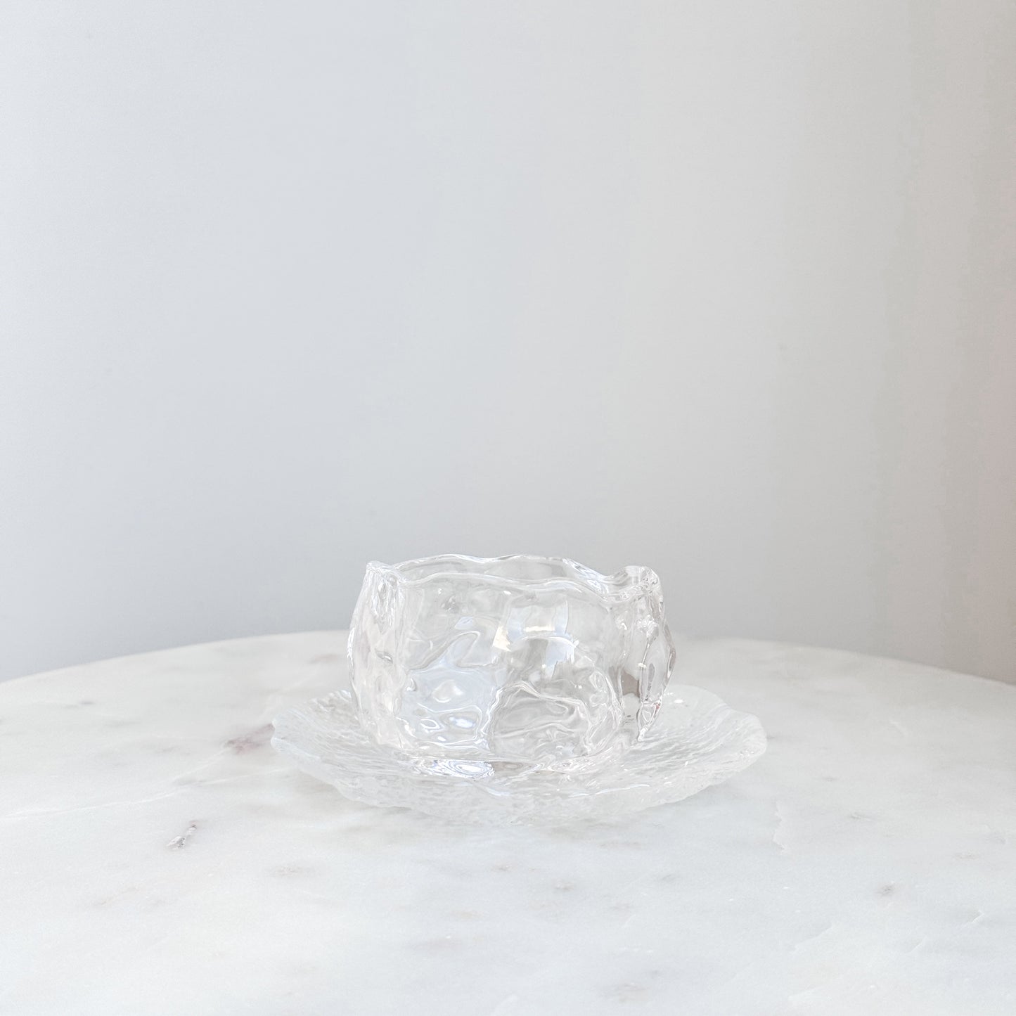 Aesthetic Clear Glass cup + saucer