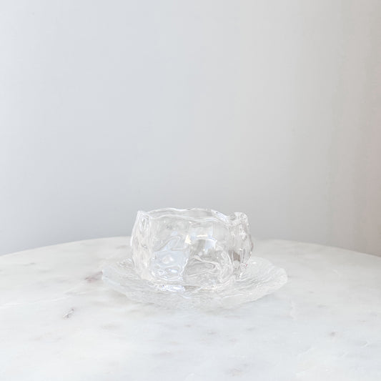 Aesthetic Clear Glass cup + saucer