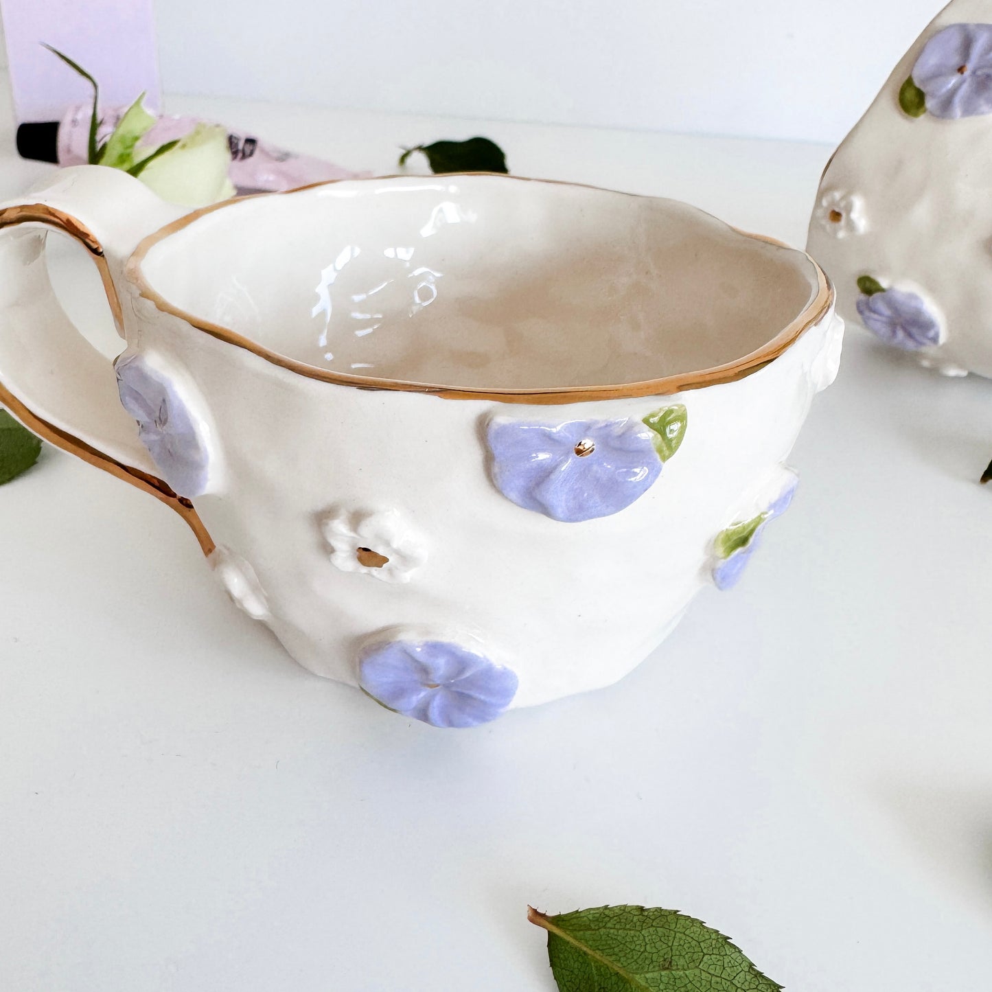 Violet Dream Floral Mug (Handshaped)