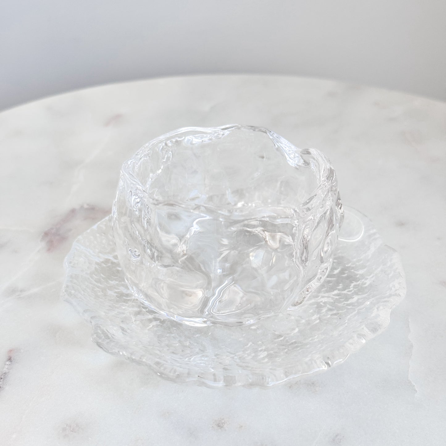 Aesthetic Clear Glass cup + saucer