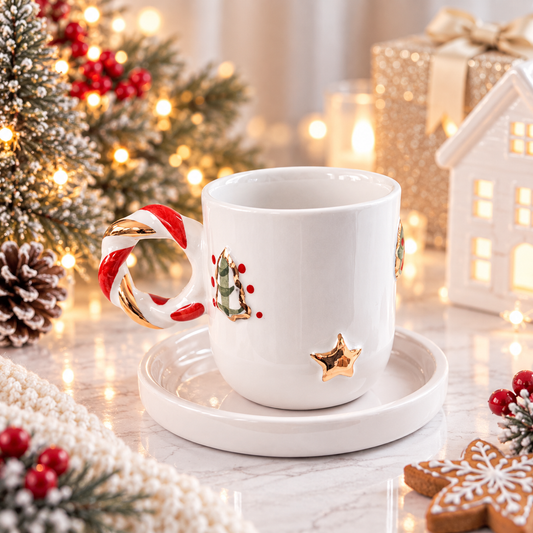 Christmas Trees And Stars cup