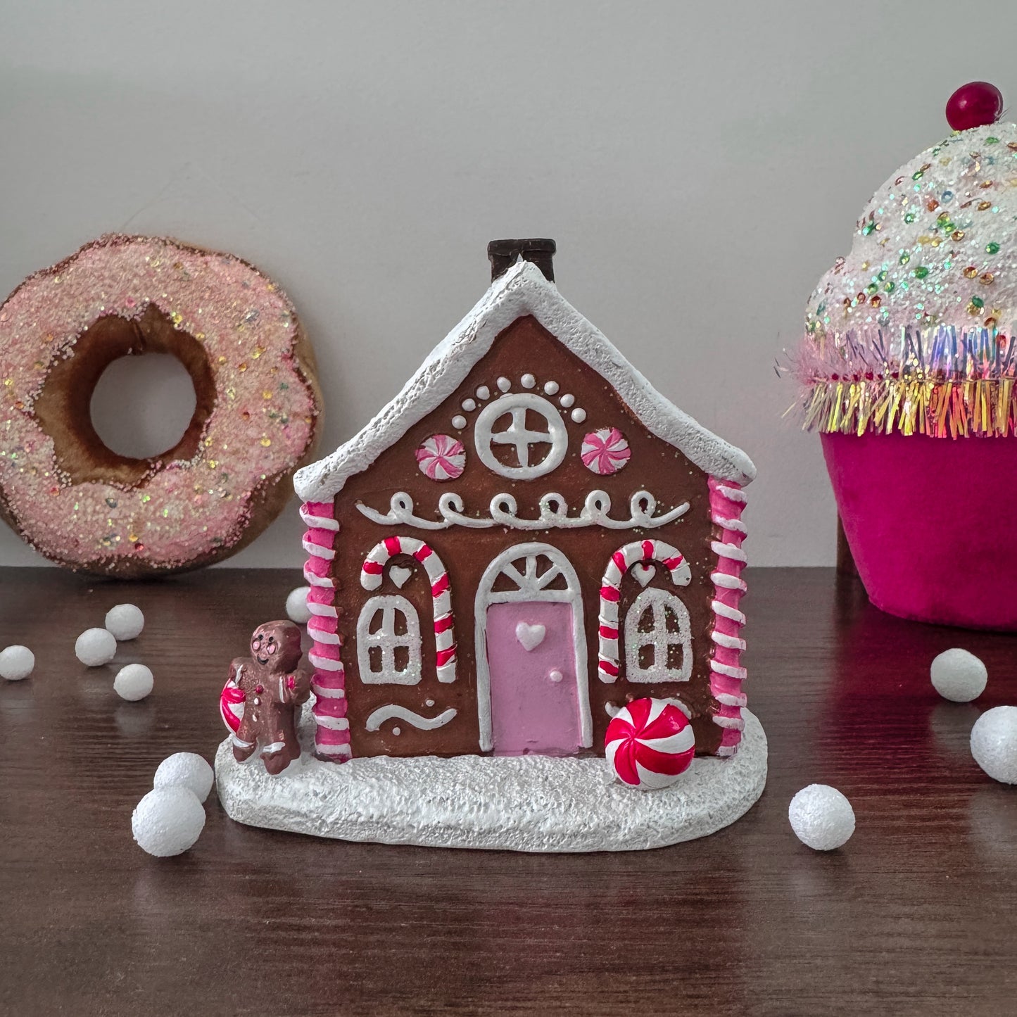 Pink Gingerbread House Incense Cone Burner