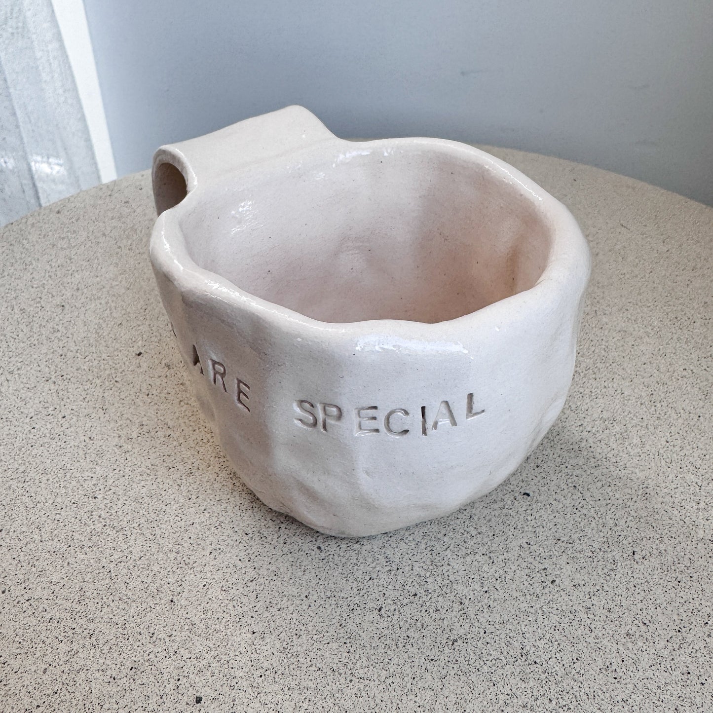 “YOU ARE SPECIAL” Text Mug (Handshaped)