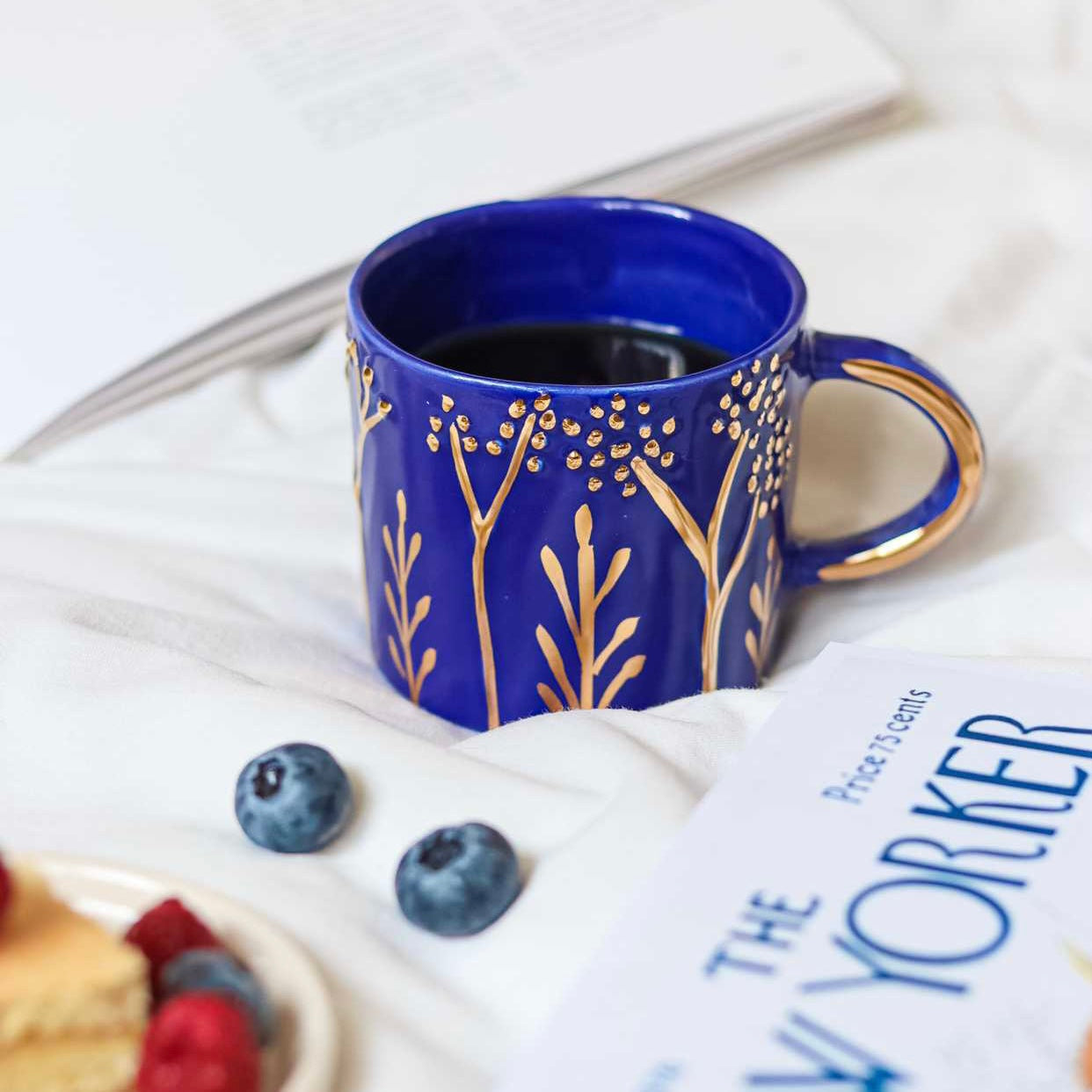 Dark Blue Flower mug