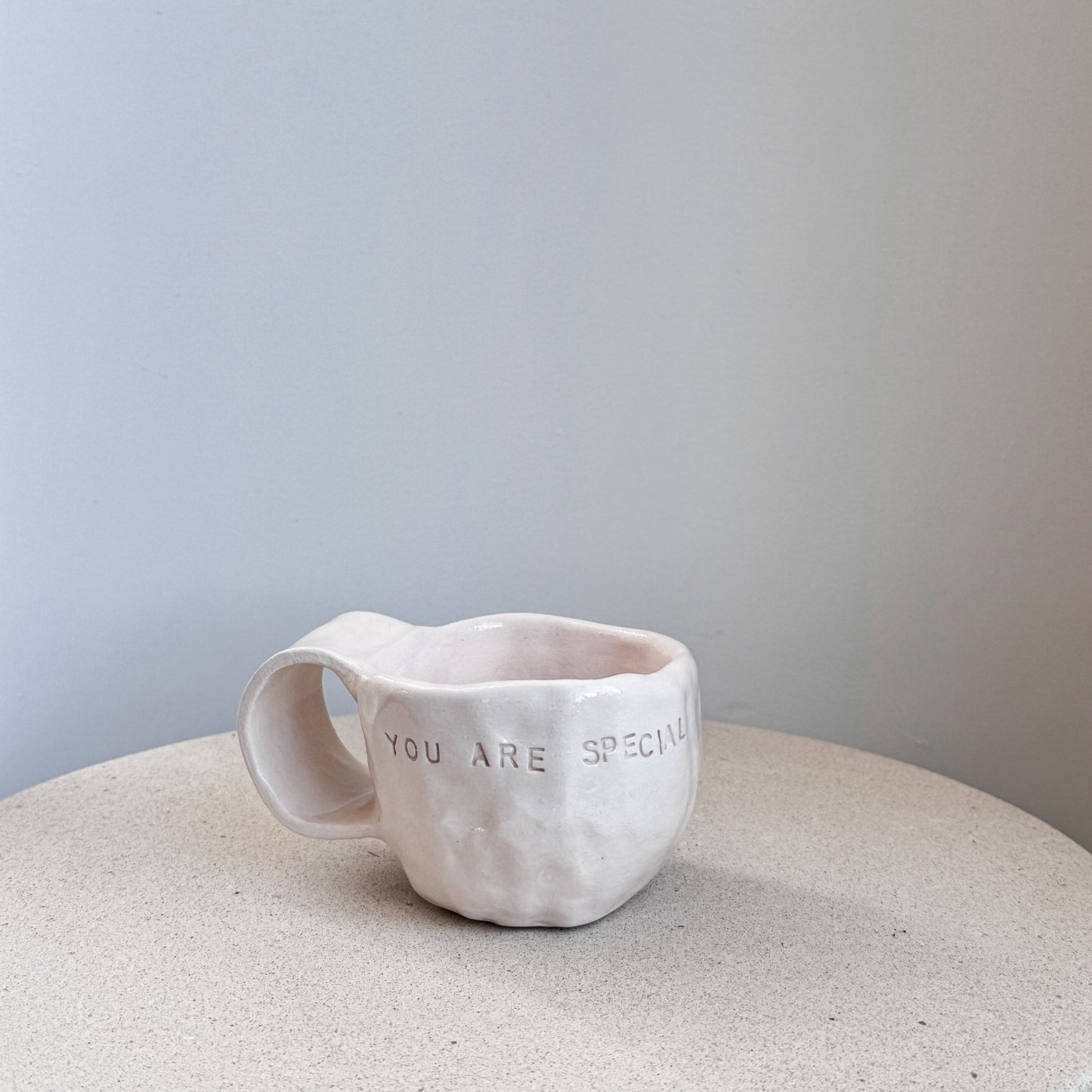 “YOU ARE SPECIAL” Text Mug (Handshaped)