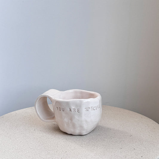 “YOU ARE SPECIAL” Text Mug (Handshaped)