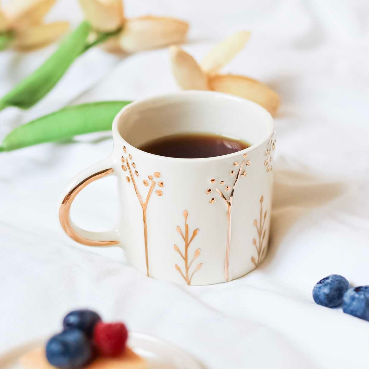 Gold Flower mug