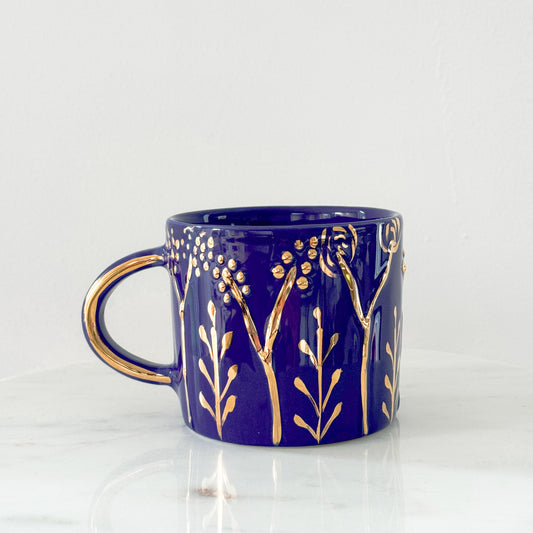 Dark Blue Flower mug