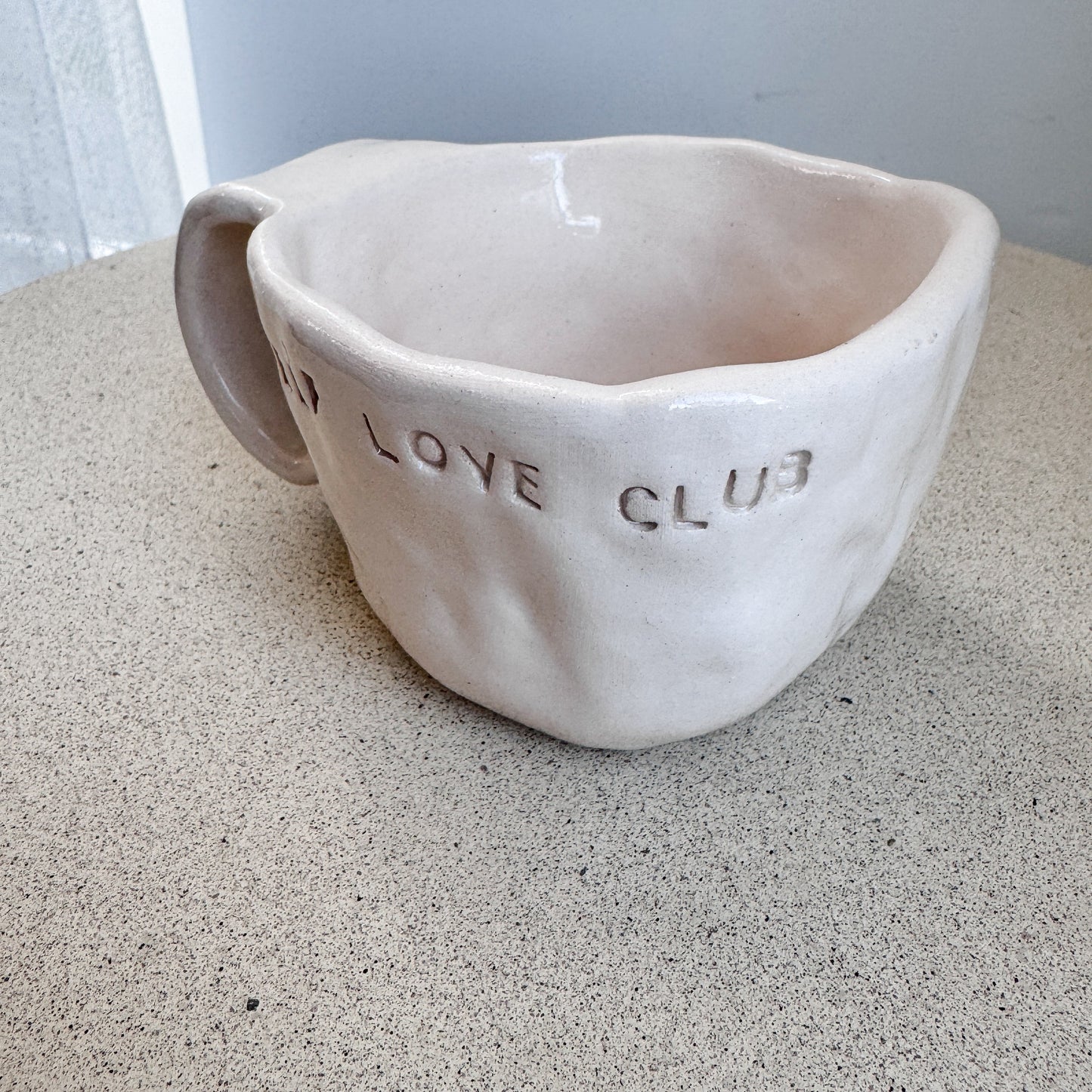 “SELF LOVE CLUB” Text Mug (Handshaped)