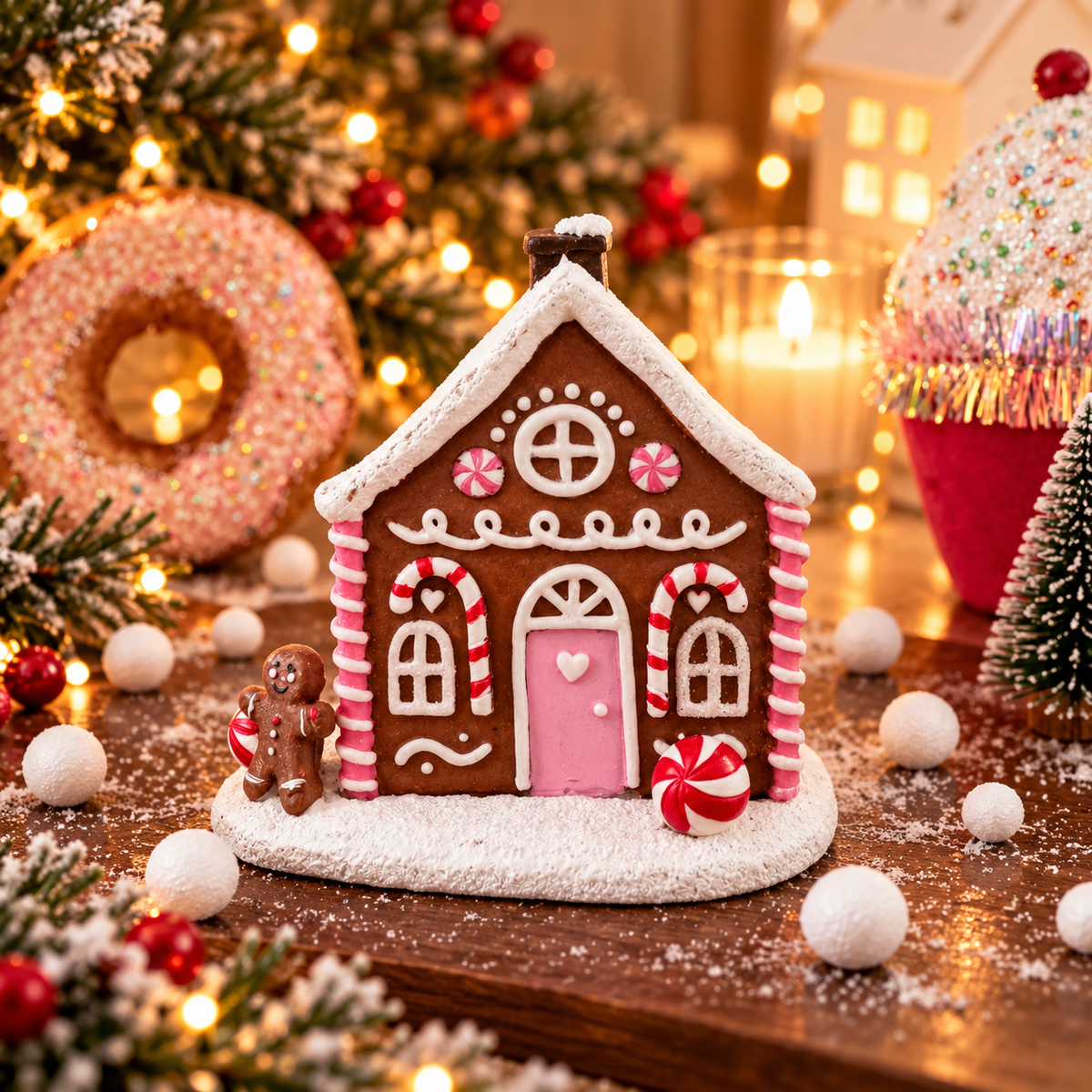 Pink Gingerbread House Incense Cone Burner