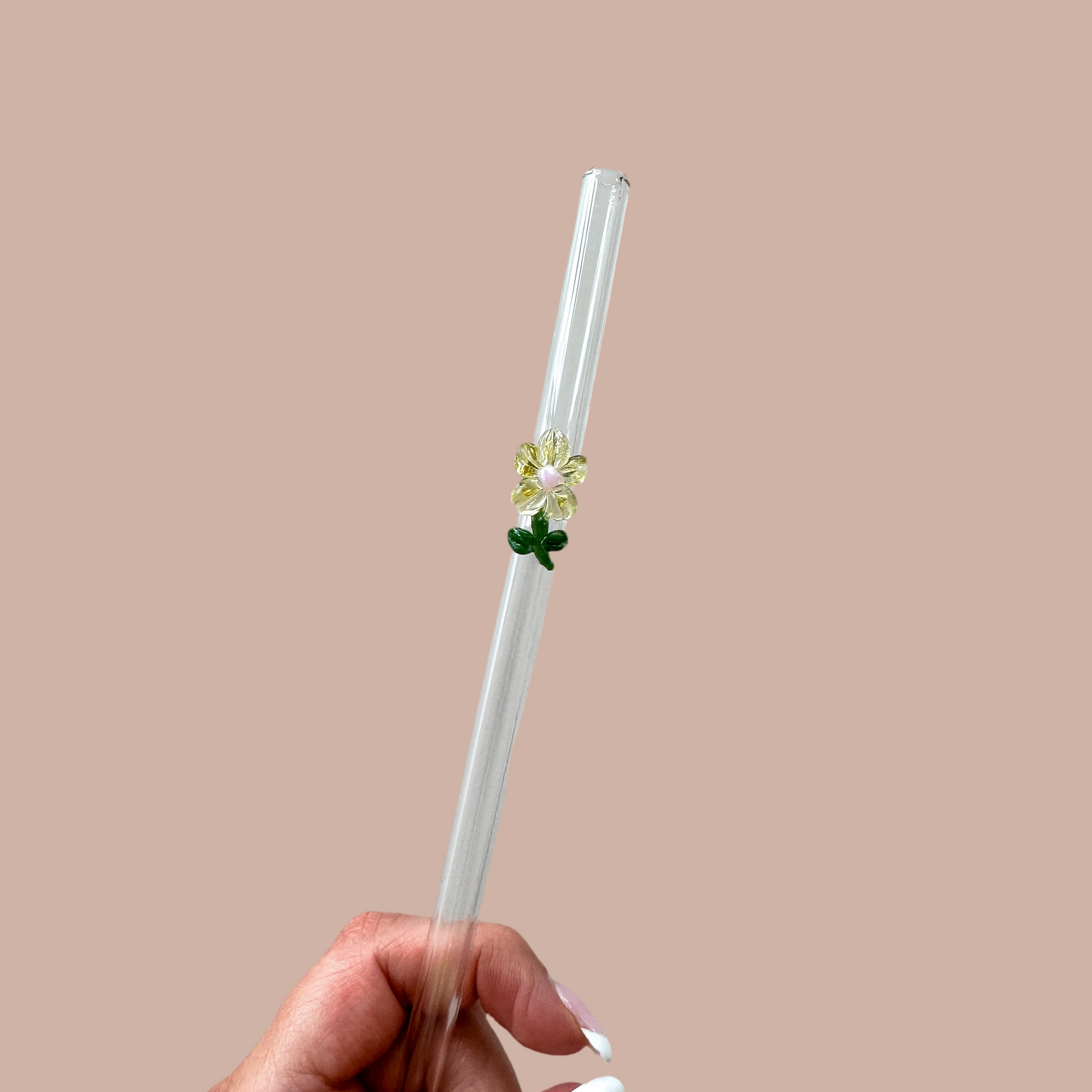 Glass Straws Daisy and Bow