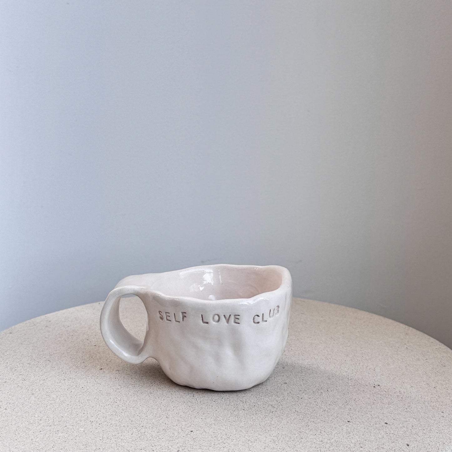 “SELF LOVE CLUB” Text Mug (Handshaped)