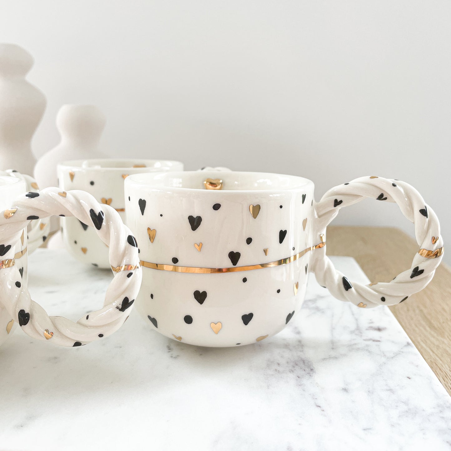 Black Gold Hearts mug