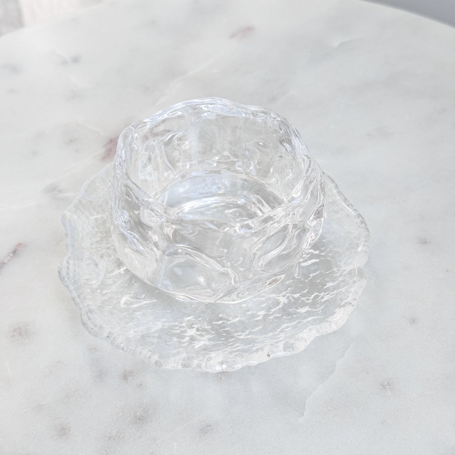 Aesthetic Clear Glass cup + saucer