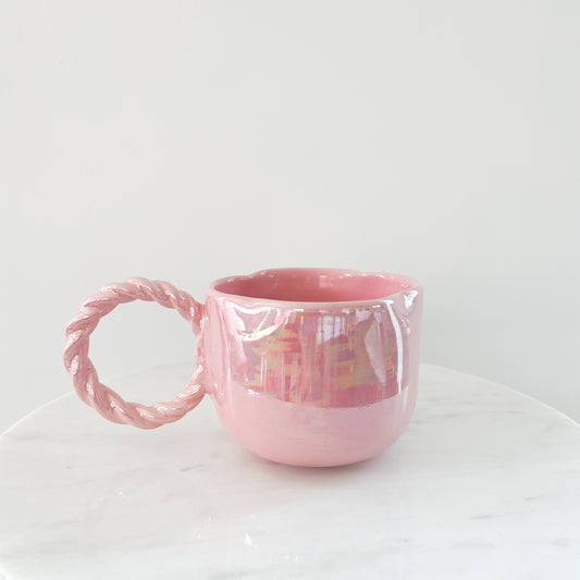Pink Holographic Flower mug