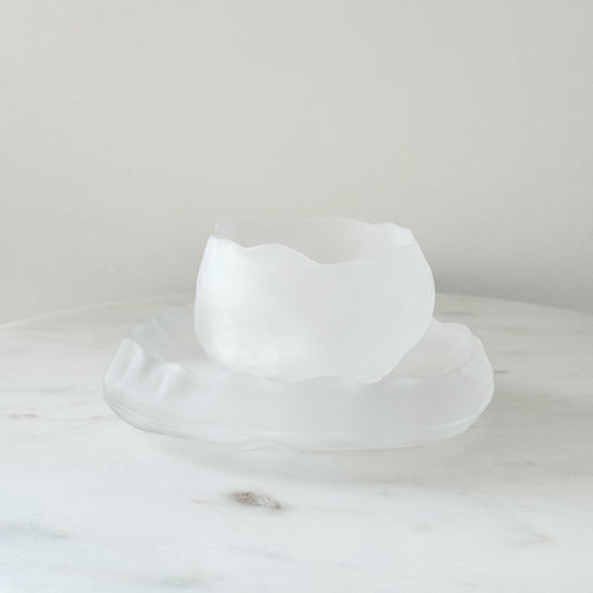 Aesthetic Matt Glass cup + saucer