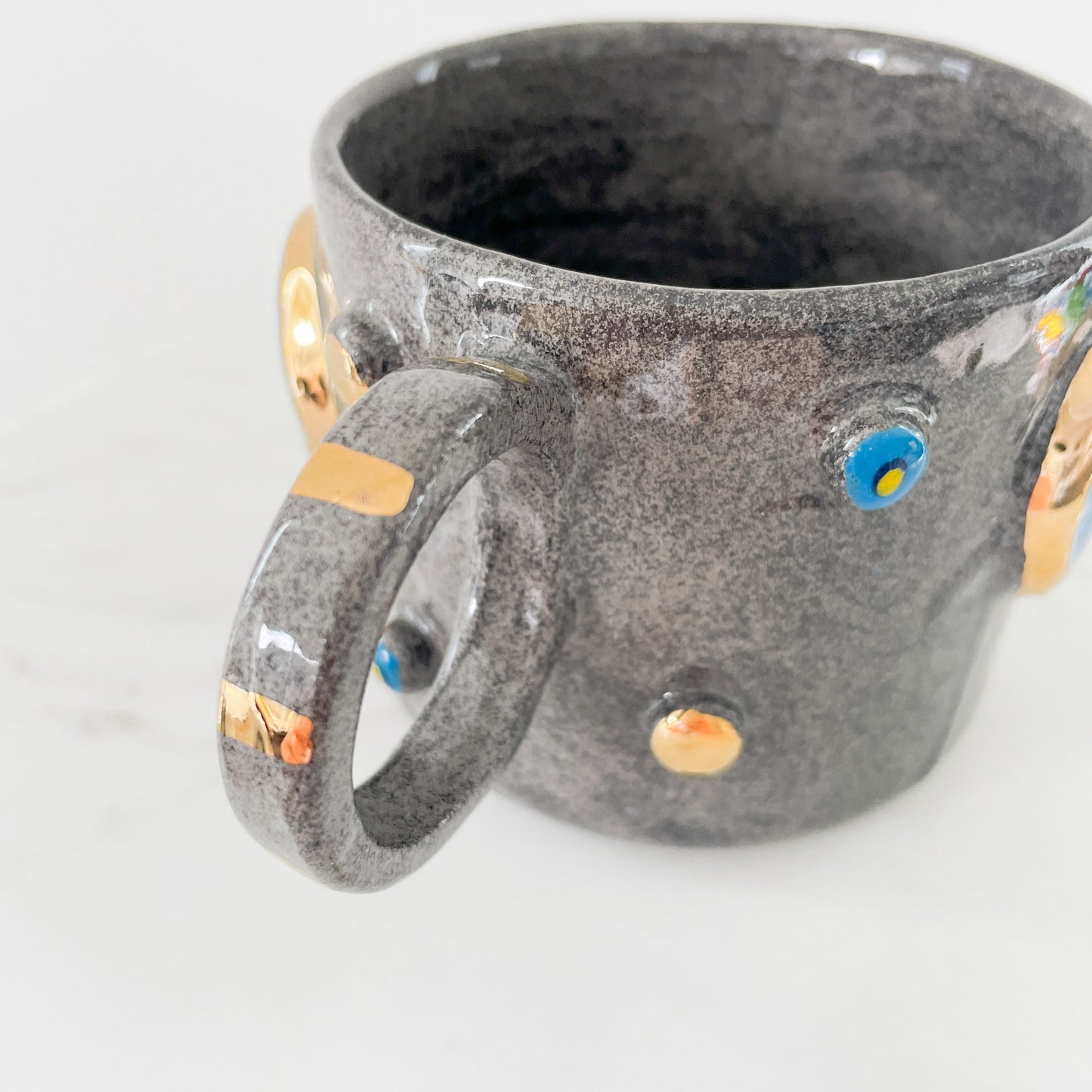 Round Nazar Eyes Grey mug