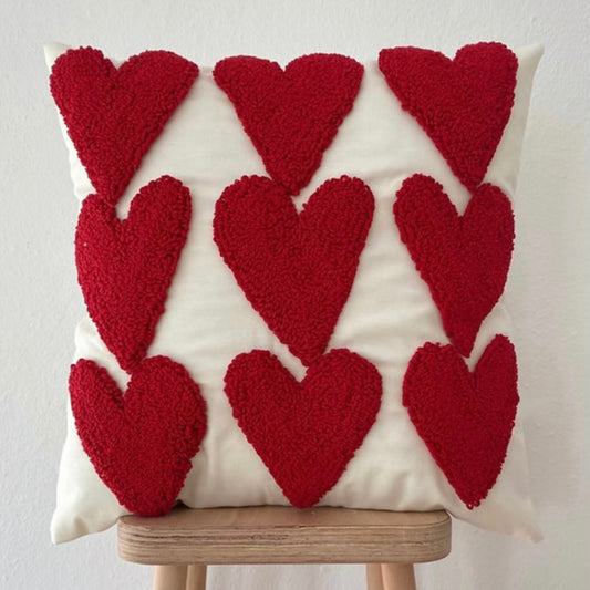 Red Hearts Pillowcase 