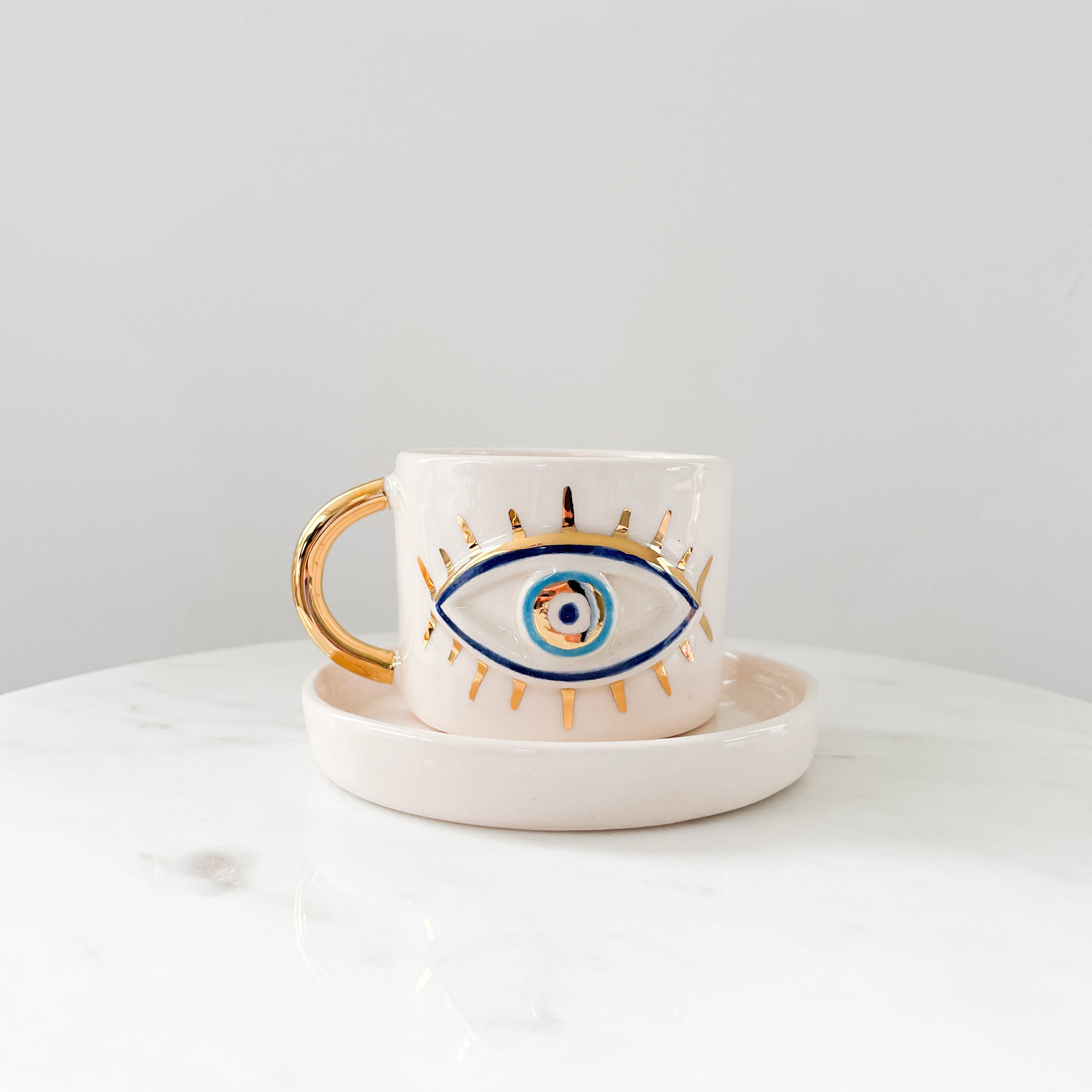 Big Eye Cup Handmade Ceramic Cups with Real Gold Ceyadesign Ceya